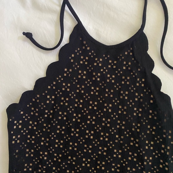Marysia One Piece Black Mott Maillot Halter Lasercut Size M - Picture 5 of 5